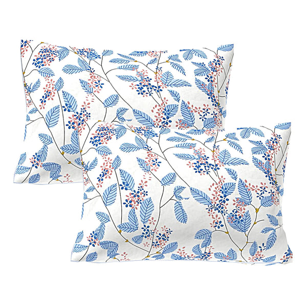 Queen Size 210 TC Elastic Fitted Cotton Bedsheet Set with 2 Pillow Covers (72 × 78 Inches)