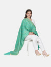 Teal Banarasi Silk Dupatta with Elegant Woven Floral Jaal (Size: 2.5x1 m Approx)