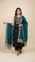 Teal Striped Silk Dupatta with Zari Border | Elegant Ethnic Drape (2.5 Metres Approx.)