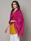 Rani Sheer Handwoven Cotton Dupatta with Tassel Finish (Size: 2.5x1 m Approx)