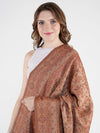 Brown Jamawar Wool Blend Women Shawl with Intricate Paisley Weave – 80×40 Inches