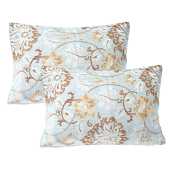 Queen Size 210 TC Elastic Fitted Cotton Bedsheet Set with 2 Pillow Covers (72 × 78 Inches)