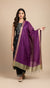 Purple Striped Silk Dupatta with Zari Border | Elegant Ethnic Drape (2.5 Metres Approx.)