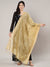 Gold Chanderi Silk Dupatta with Gold Border & Tassels (Size: 2.5x1 m Approx)