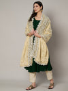 Cream Georgette Dupatta with Hand Gota Patti Work (Size: 2.5x1 m Approx)