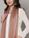 Elegant Light Brown Cotton Dupatta with Subtle Woven Stripes & Tassel Detailing (Size: 2.5x1 m Approx)