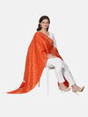 Orange Banarasi Silk Dupatta with Elegant Woven Floral Jaal (Size: 2.5x1 m Approx)