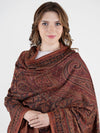 Black Jamawar Wool Blend Women Shawl with Intricate Paisley Weave – 80×40 Inches