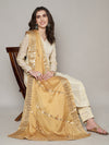 Beige Chinon Dupatta with Gota Patti Border & Sequin Detailing (Size: 2.5x1 m Approx)