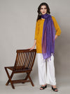 Purple Sheer Handwoven Cotton Dupatta with Tassel Finish (Size: 2.5x1 m Approx)