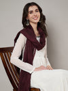 Maroon Cotton Woven Check Dupatta with Tassel Detailing (Size: 2.5x1 m Approx)