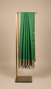 Light Green Striped Silk Dupatta with Zari Border | Elegant Ethnic Drape (2.5 Metres Approx.)