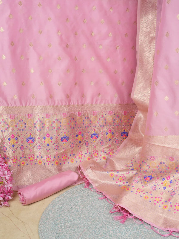 Women’s Banarasi Silk Unstitched Suit Set | Luxurious Ethnic Ensemble