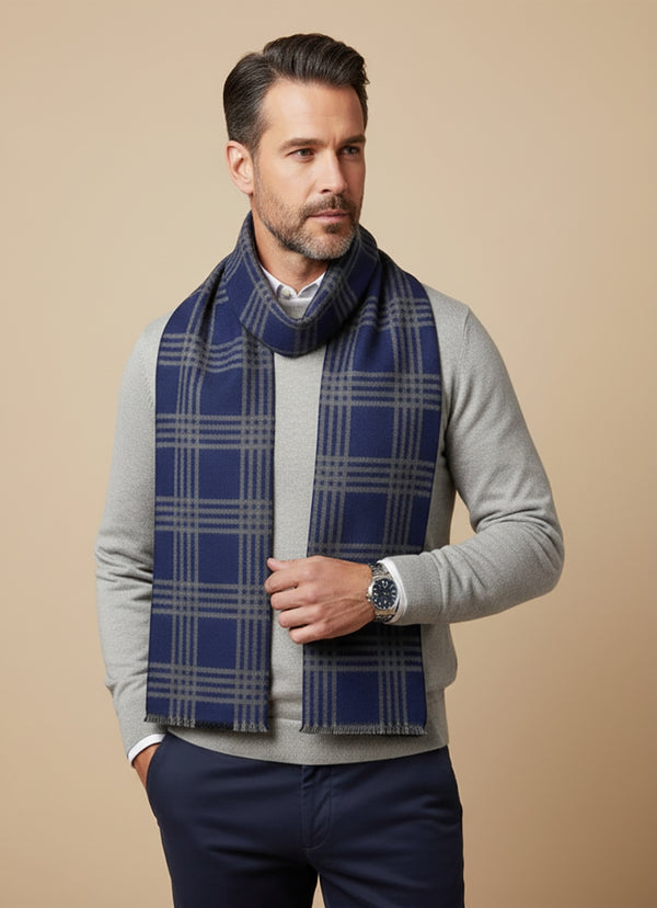 Reversible Woolen Acrylic Muffler | Classic Winter Essential (70 × 12 Inches)