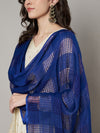 Blue Cotton Woven Check Dupatta with Tassel Detailing (Size: 2.5x1 m Approx)