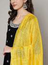 Yellow Solid Cotton Dupatta with Subtle Texture & Tassel Ends (Size: 2.5x1 m Approx)