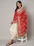 Red Georgette Dupatta with Hand Gota Patti Work (Size: 2.5x1 m Approx)