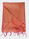 Orange Banarasi Silk Dupatta with All-Over Woven Floral Zari Jaal (Size: 2.5x1 m Approx)