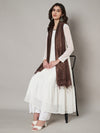 Brown Solid Cotton Dupatta with Subtle Texture & Tassel Ends (Size: 2.5x1 m Approx)