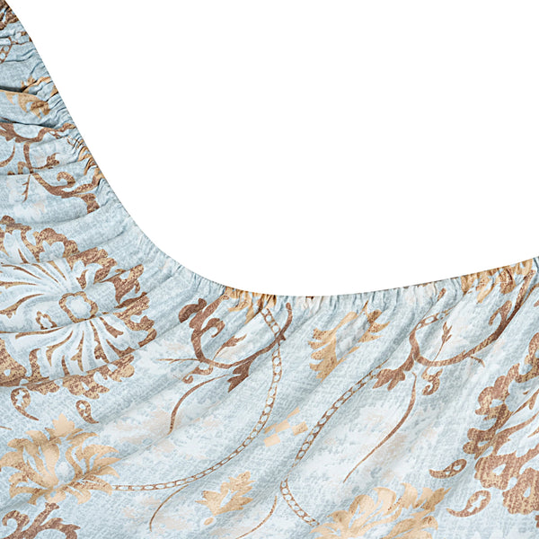 Queen Size 210 TC Elastic Fitted Cotton Bedsheet Set with 2 Pillow Covers (72 × 78 Inches)