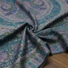 Kani Work Bamboo Silk Cutwork Mens Shawl – Teal & Blue Heritage Wrap (80 x 40 Inches)