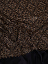 Woolen Mens Shawl in Black with All-Over Floral Jaal Weave (80 x 40 Inches)