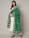 Green Georgette Dupatta with Hand Gota Patti Work (Size: 2.5x1 m Approx)