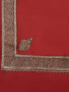 Red Woolen Women Shawl with Intricate Embroidered Detailing – Winter Wrap (80 x 40 Inches)