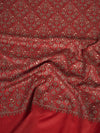 Woolen Mens Shawl in Maroon with All-Over Floral Jaal Weave (80 x 40 Inches)