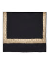 Black Woolen Mens Shawl with Gold Border – 80x40 Inches