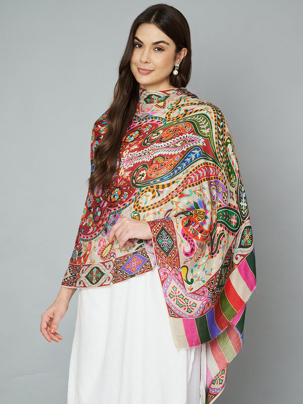 Bamboo Silk Heritage Printed Women Stole | Elegant Artisanal Statement Wrap (80 × 28 Inches)