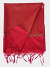 Red Banarasi Silk Dupatta with All-Over Woven Floral Zari Jaal (Size: 2.5x1 m Approx)