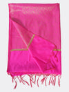 Hot Pink Banarasi Silk Dupatta with All-Over Woven Floral Zari Jaal (Size: 2.5x1 m Approx)