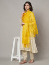 Sunshine Yellow Cutwork Cotton Dupatta with Tassels (Size: 2.5x1 m Approx)
