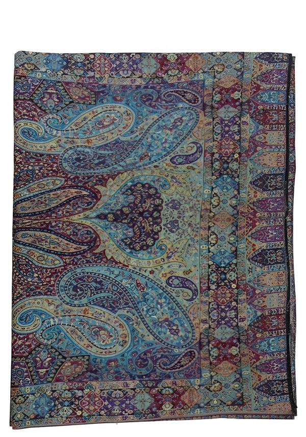 Bamboo Silk Kani Work Cutwork Women Shawl – Multicolor Elegance (80 x 40 Inches)