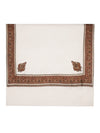 Ivory Woolen Mens Shawl with Intricate Embroidered Detailing – Heritage Wrap (80 x 40 Inches)