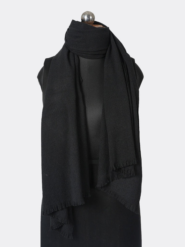 Solid Woolen Mens Stole | Classic Minimal Winter Wrap (80 × 28 Inches)