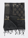Black Banarasi Silk Dupatta with Woven Butti Motifs & Zari Border (Size: 2.5x1 m Approx)