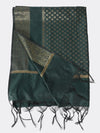 Bottle Green Banarasi Silk Dupatta with Woven Gold Zari Butti & Ornate Border (Size: 2.5x1 m Approx)