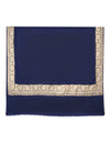 Blue Woolen Mens Shawl with Gold Border – 80x40 Inches