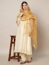 Golden Cotton Silk Dupatta with Subtle Woven Texture (Size: 2.5x1 m Approx)