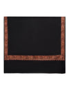 Classic Woolen Mens Shawl with Embroidered Border in Rich Black (80 x 40 Inches)