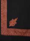 Elegant Black Woolen Mens Shawl with Embroidered Border – Ethnic Wrap (80 x 40 Inches)