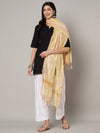 Multicolor Chanderi Silk Dupatta with Gold Zari Stripes (Size: 2.5x1 m Approx)