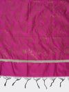 Rani Banarasi Silk Dupatta with All-Over Woven Floral Motifs & Rich Zari Border (Size: 2.5x1 m Approx)