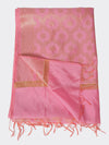 Pink Banarasi Silk Dupatta with Elegant Woven Floral Jaal (Size: 2.5x1 m Approx)