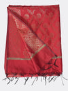 Maroon Banarasi Silk Dupatta with All-Over Woven Floral Motifs & Rich Zari Border (Size: 2.5x1 m Approx)