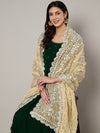 Cream Georgette Dupatta with Hand Gota Patti Work (Size: 2.5x1 m Approx)