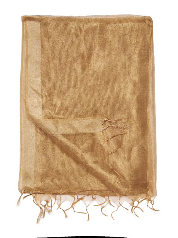 Soft Gold Cotton Silk Dupatta with Subtle Woven Texture (Size: 2.5x1 m Approx)