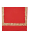 Solid Red Woolen Mens Shawl with Rich Embroidered Border – 80 x 40 Inches